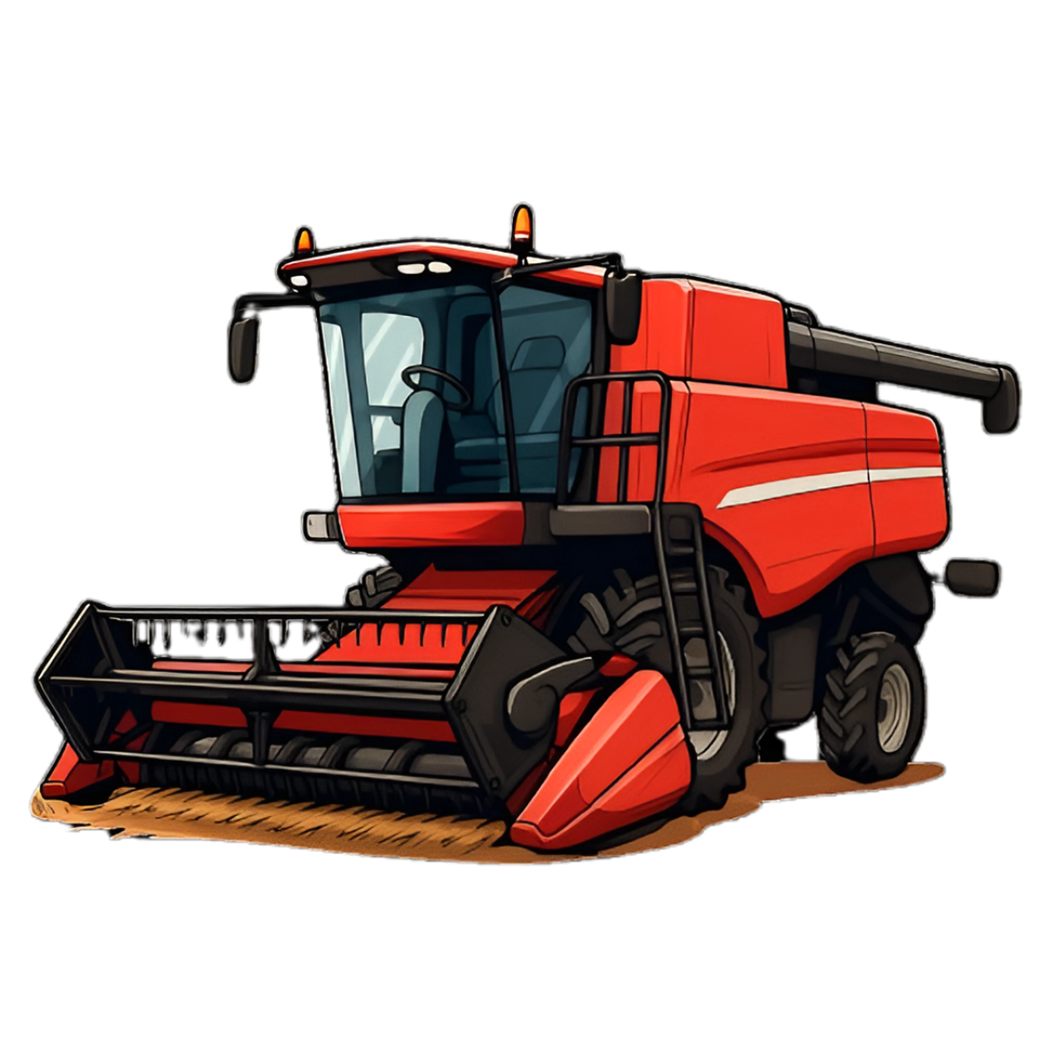 Красный комбаин с белыми полосками