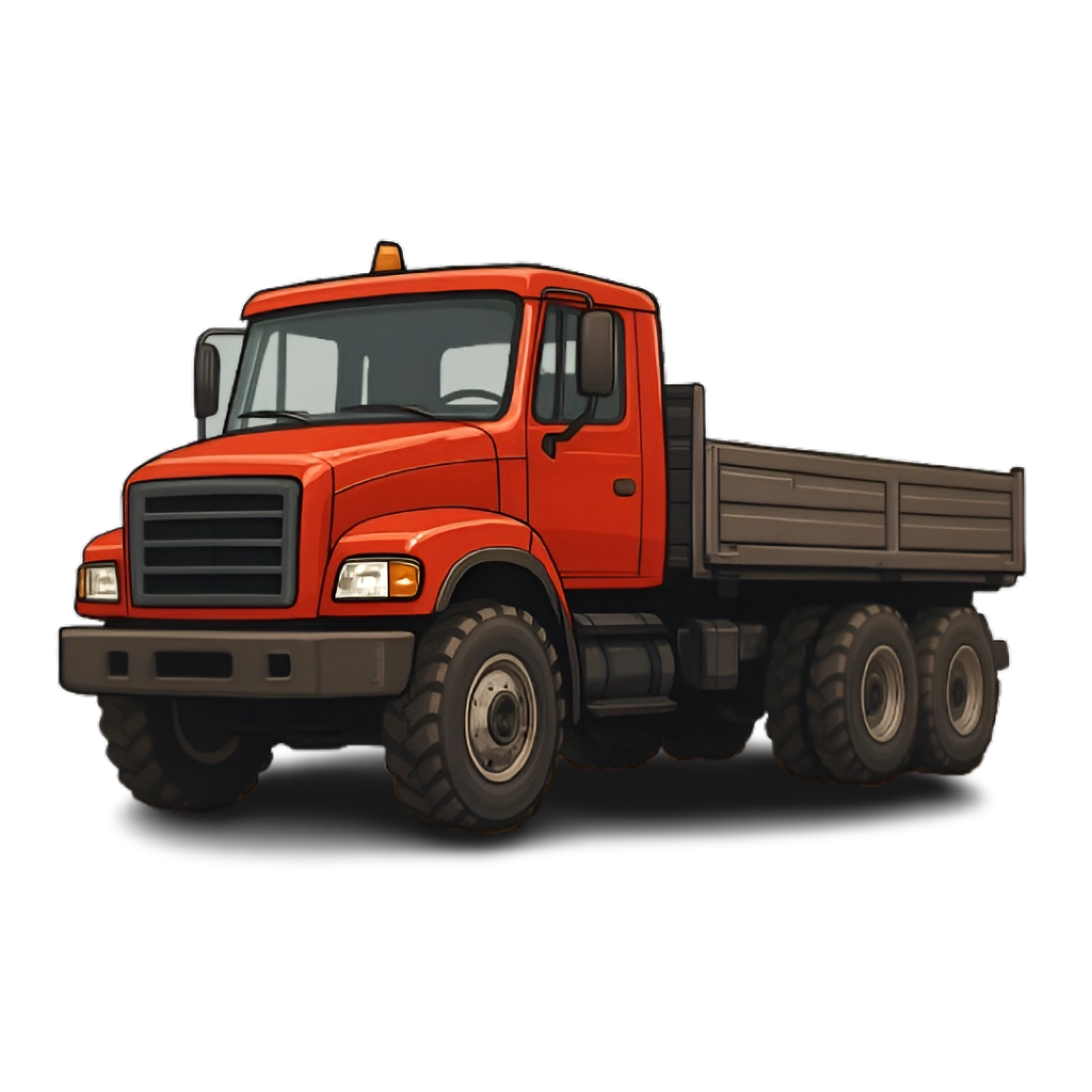 Грузовая машина с красной кабиной